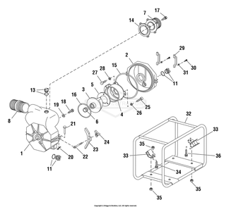 Trash Pump (315389) Diagram and Parts List for 073022-1  Briggs and Stratton Water Pump